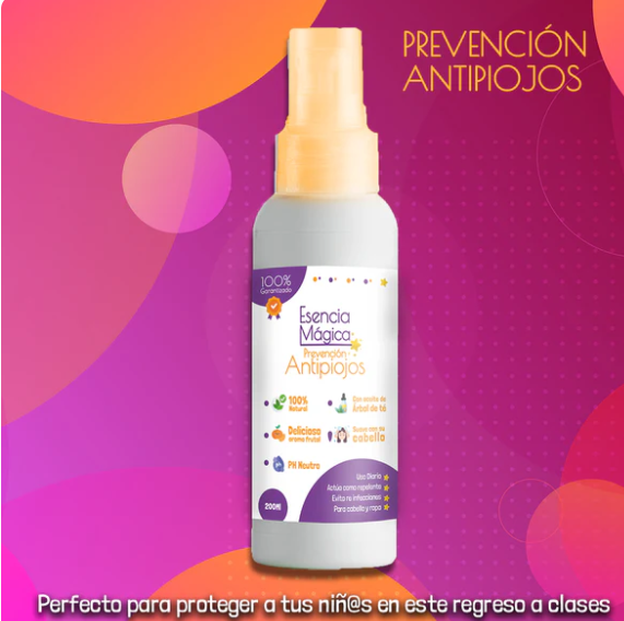 Spray Prevención repelente de Piojos- Fuera piojos al instante
