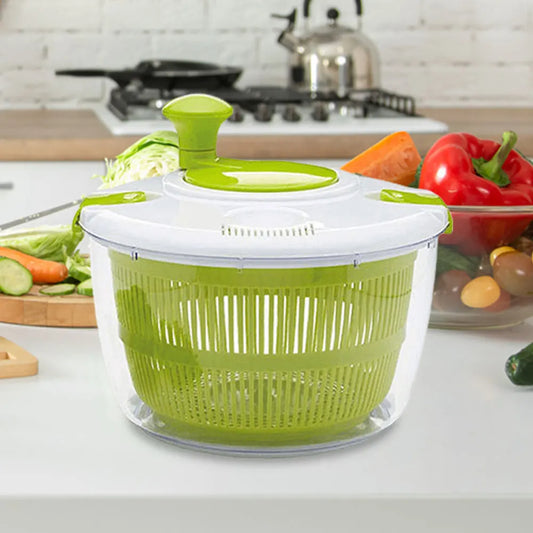 Secador de Ensalada Manual 5L, Spinner Multifuncional para Verduras y Frutas sin BPA- No más humedad en tus vegetales