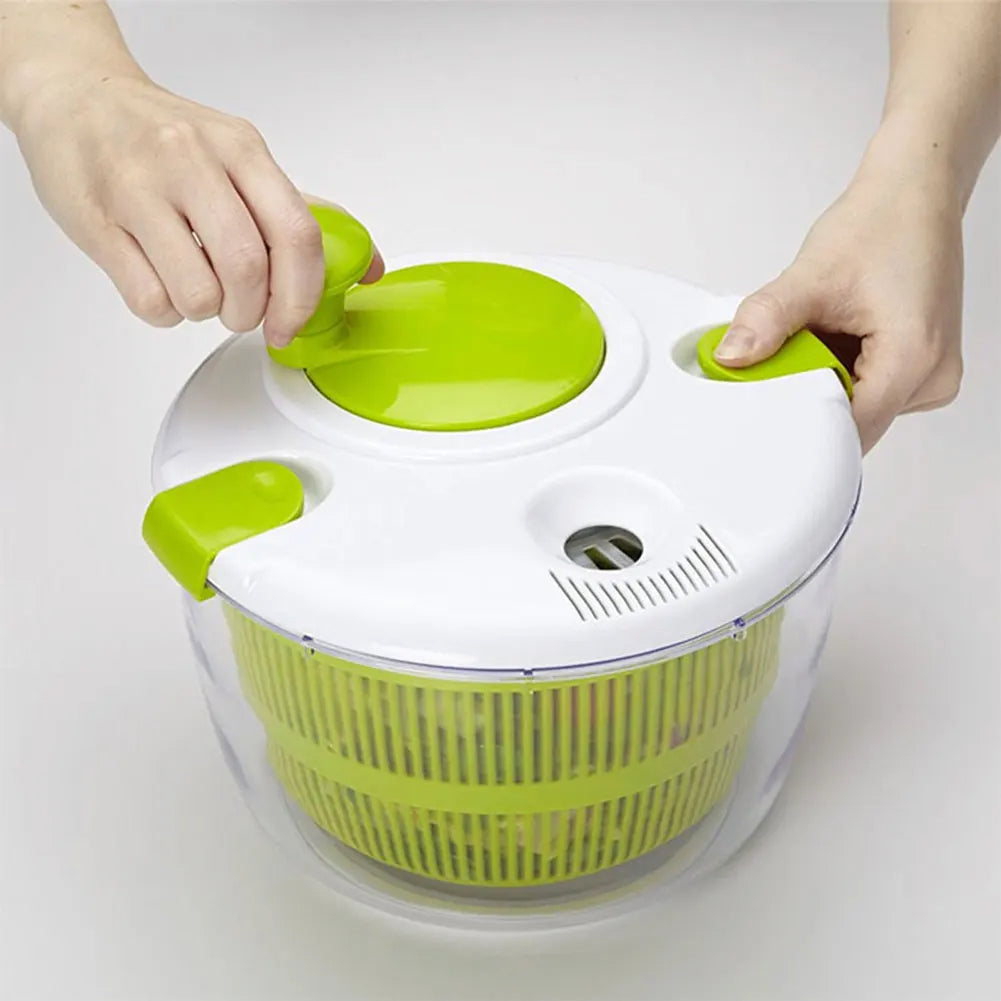 Secador de Ensalada Manual 5L, Spinner Multifuncional para Verduras y Frutas sin BPA- No más humedad en tus vegetales