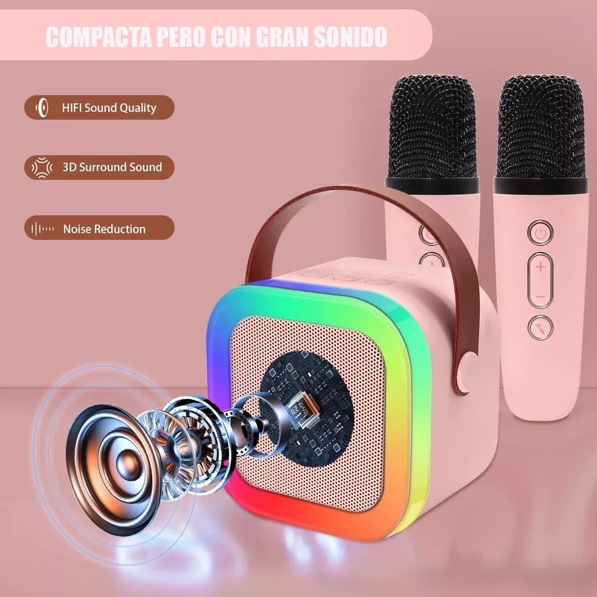 Bocina Karaoke 2 Microfonos Bluetooth - Haz las mejores fiestas