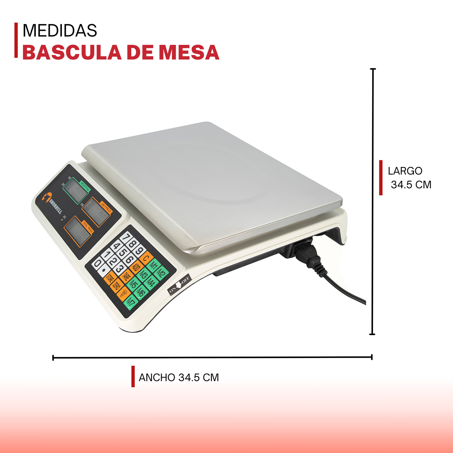 Báscula de mesa Shorbull - Para pesar correctamente