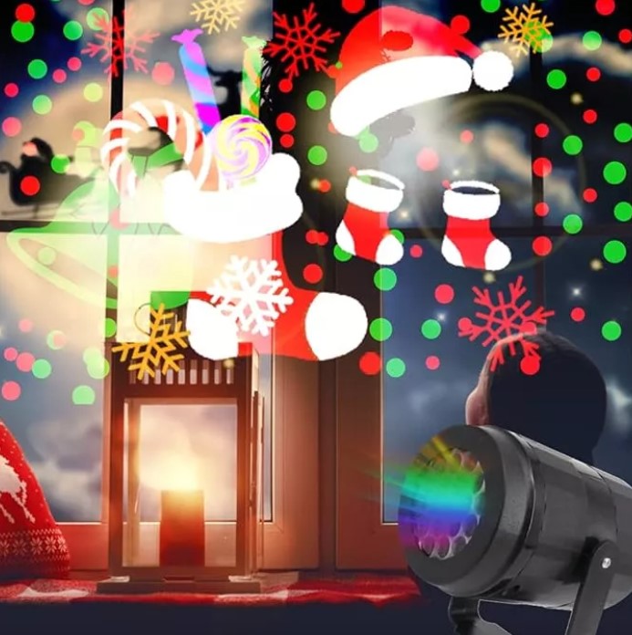 Proyector de luces Navideñas- Para una Navidad inolvidable con la Familia