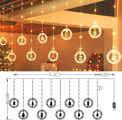 SERIE DE LUZ LED CON AROS- Has tu Navidad Mas Cálida