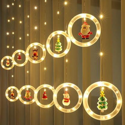 SERIE DE LUZ LED CON AROS- Has tu Navidad Mas Cálida