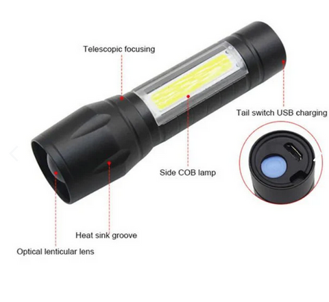 Linterna Tactica Recargable Usb - Tu compañera para iluminar todo - Axonstore