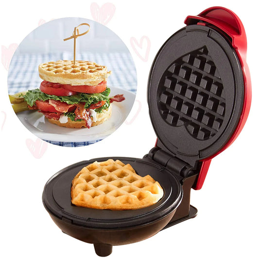 Máquina Para Waffles En Forma De Corazón, Doble Cara Y Antiadherente- Dale gusto a tis antojos