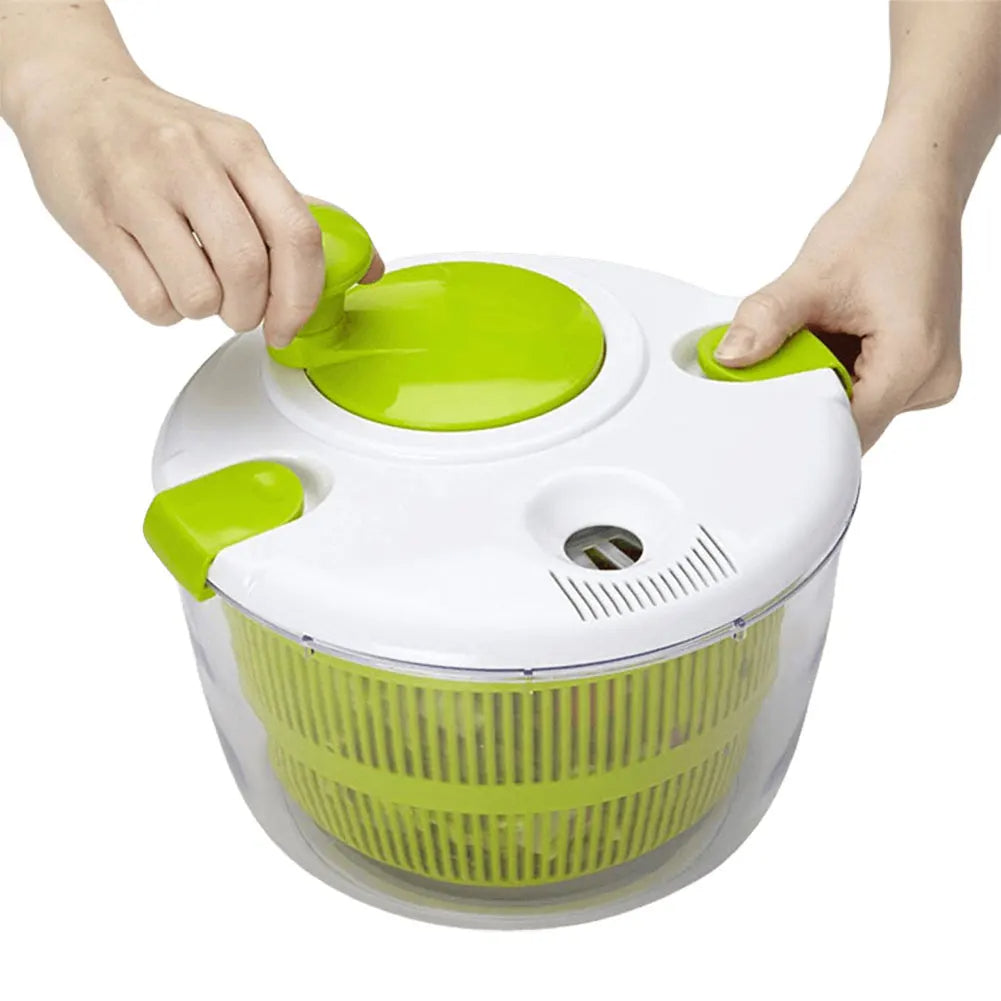 Secador de Ensalada Manual 5L, Spinner Multifuncional para Verduras y Frutas sin BPA- No más humedad en tus vegetales