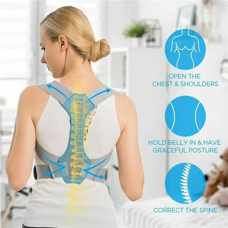 Corrector de Postura Ajustable para Espalda y Columna Vertebral – Corsé Lumbar para Mejorar la Postura- No más dolor