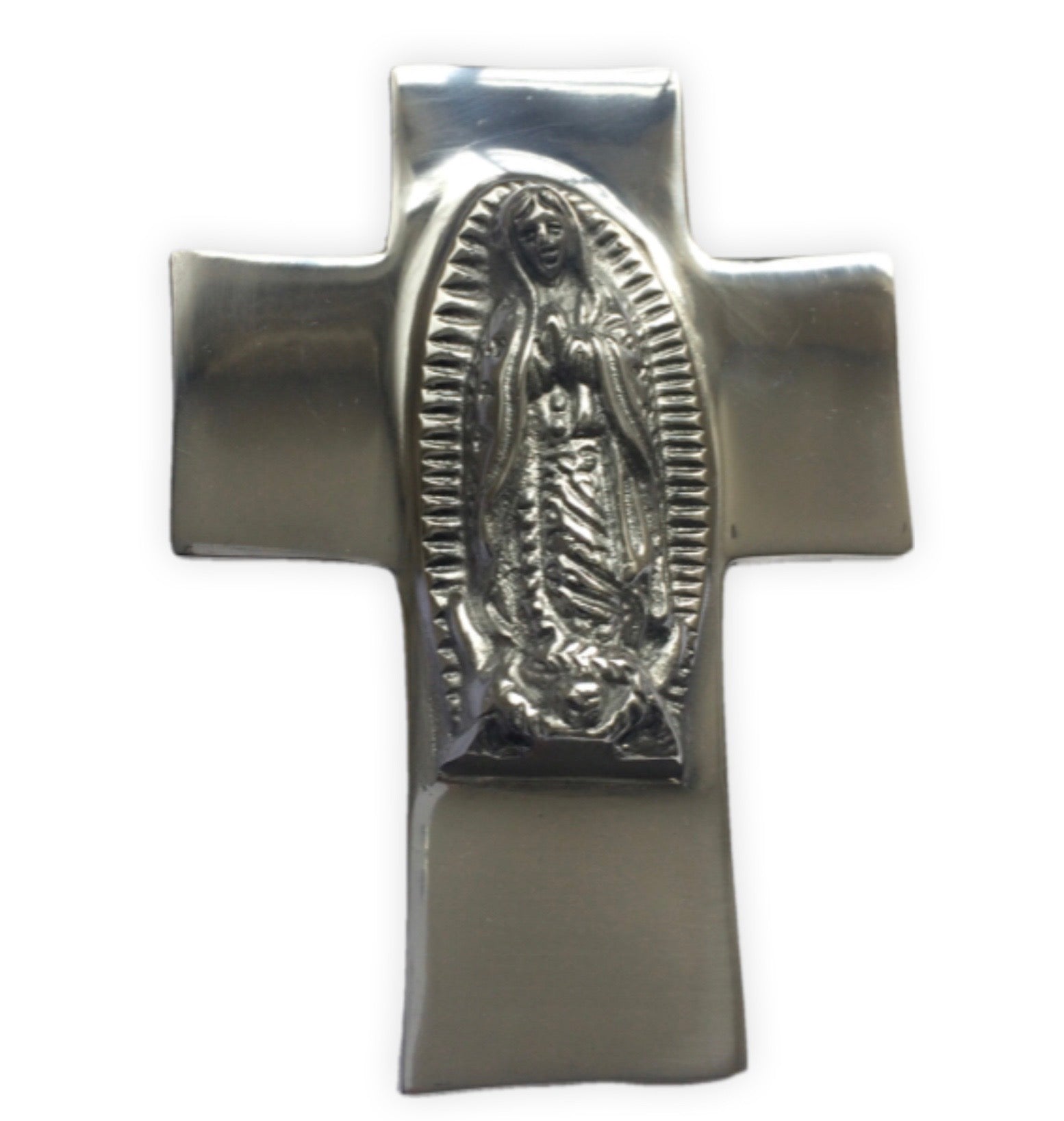 Cruz con Virgen de Pewter