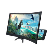 Pantalla curva de 12 pulgadas amplificadora de pantalla para smartphone con diseño flexible y tecnología HD Zoom sin batería.