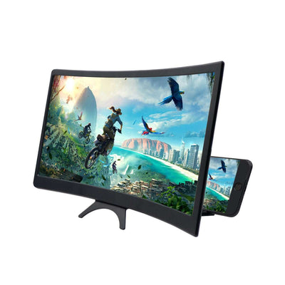 Pantalla curva de 12 pulgadas amplificadora de pantalla para smartphone con diseño flexible y tecnología HD Zoom sin batería.