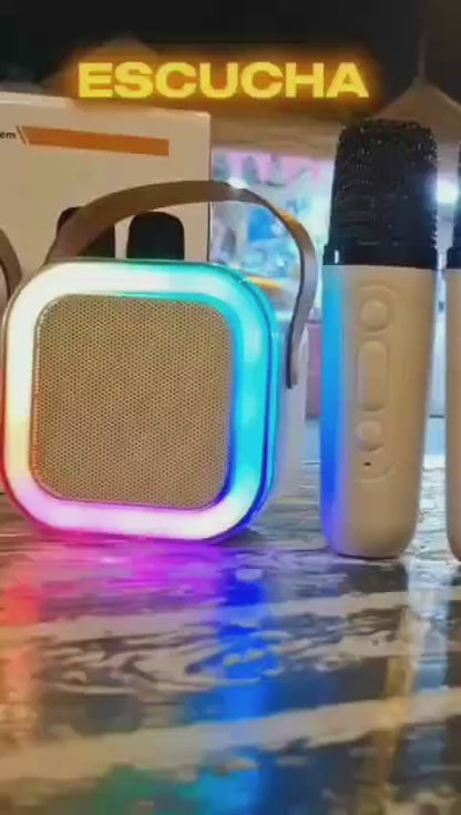 Bocina Karaoke 2 Microfonos Bluetooth - Haz las mejores fiestas