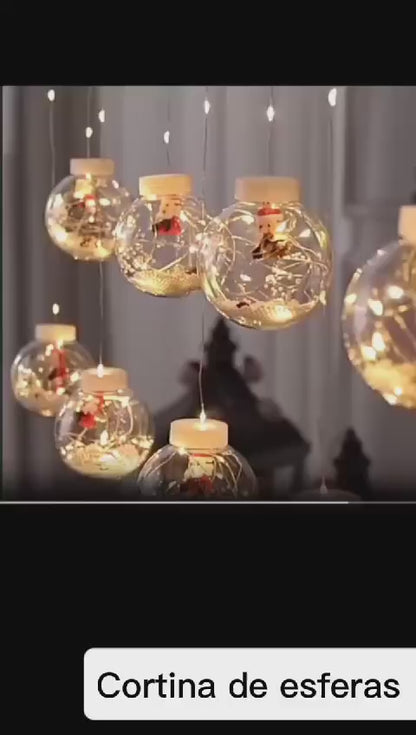 Luces navideñas con 10 Esferas 3m ancho- Excelente decoración esta Navidad