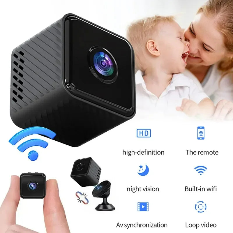 Minicámara Wifi HD 1080P, Visión Nocturna, Seguridad Hogar y Oficina, Micro Grabadora - Seguro en todo momento